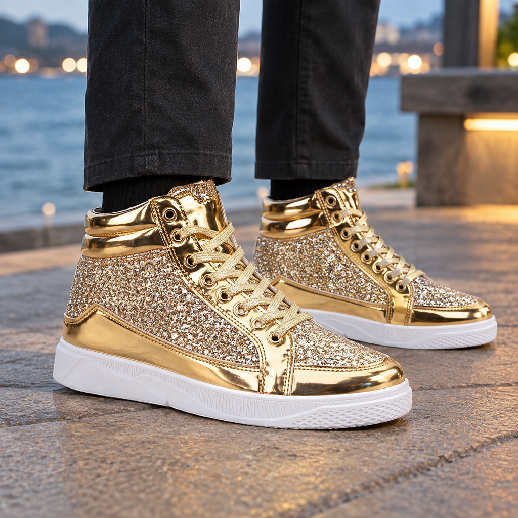 Bianchi Glitter Sneakers - Gold 2