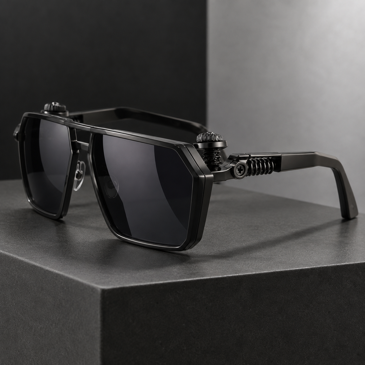 Vittorio Retro Sunglasses - Gold Black