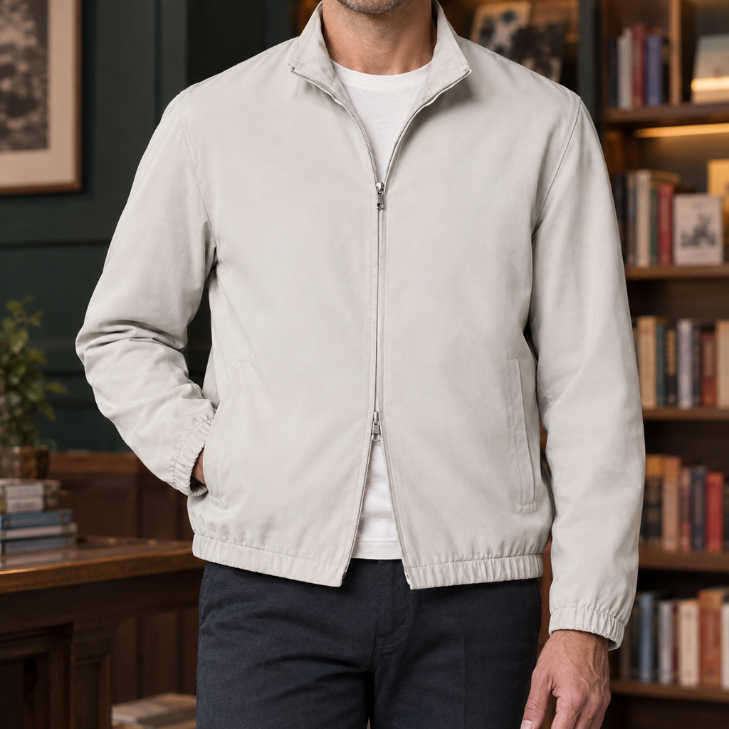 Harlan Stand Collar Jacket - White