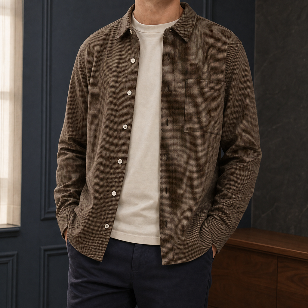 Joseph Waffle Overshirt - Brown