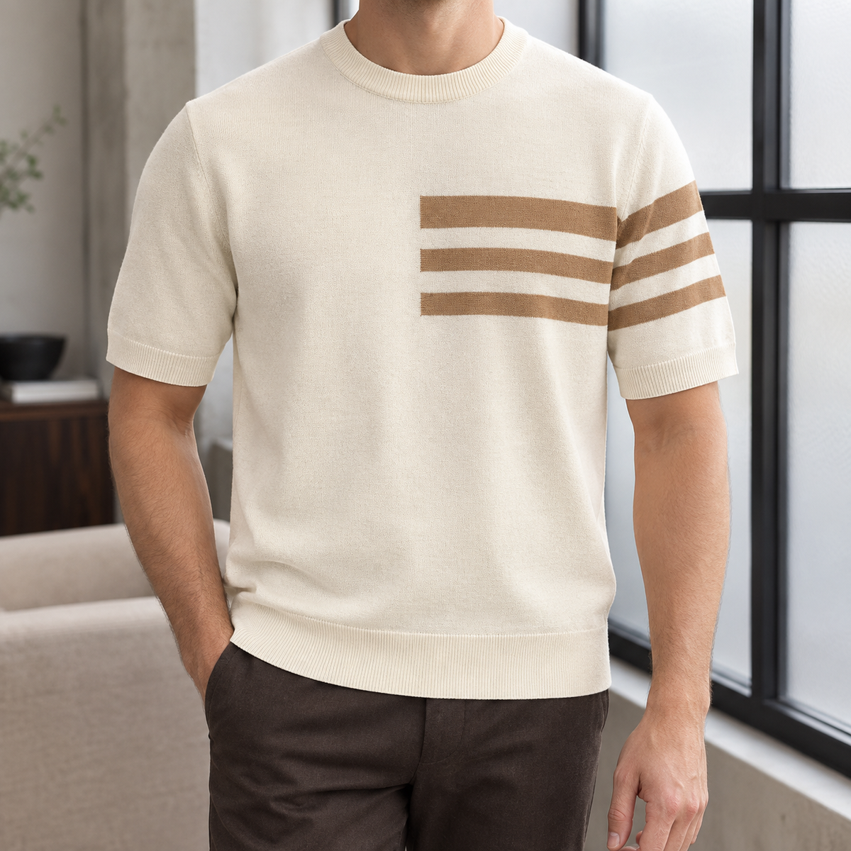 Renard Crew Neck Top - Cream