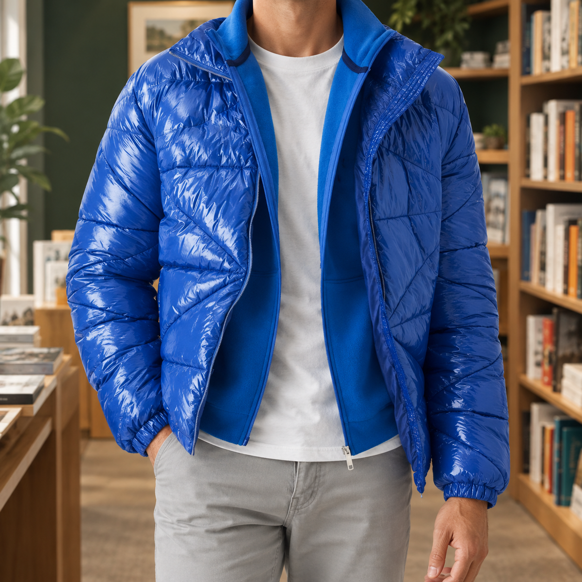 Caleb Quilted Jacket - Blue