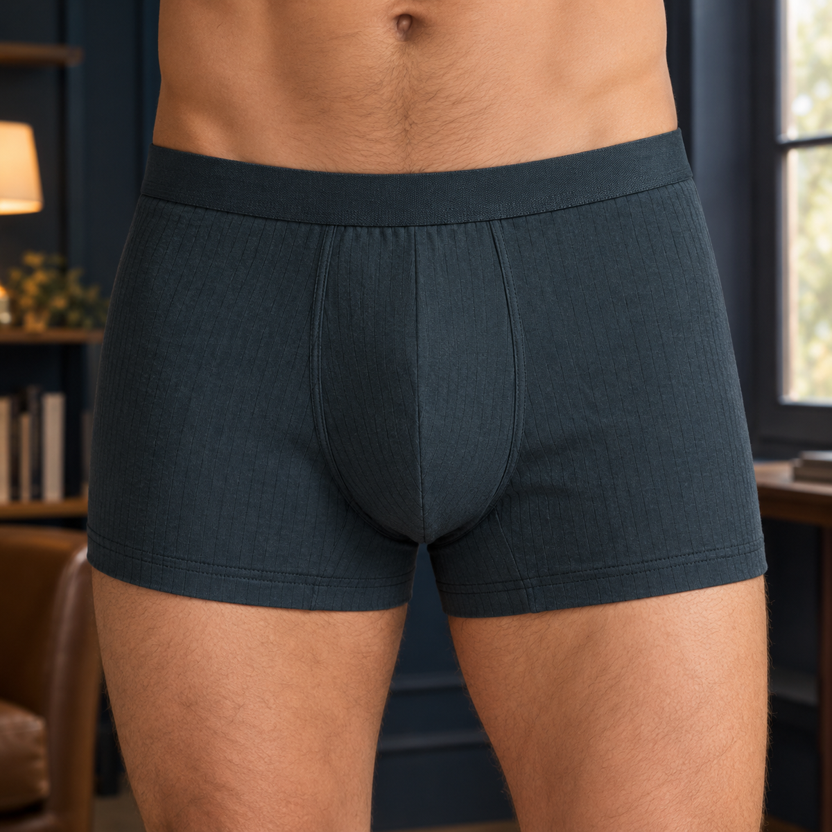 Yannick Ribbed Boxer Briefs - Dark Gray