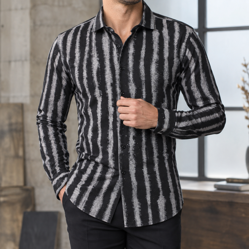 Peregrine Striped Shirt - Black And Gray