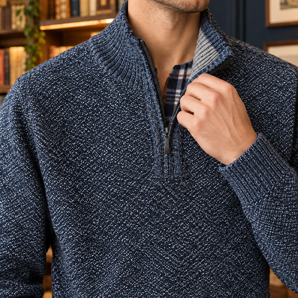 Donatien Quarter Zip Sweater - Lead Product Detail