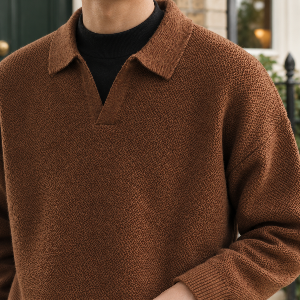 Pascal Open Collar Sweater - Lead Product Detail