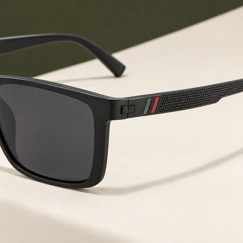Ambrosini Rectangular Sunglasses - Lead Product Detail