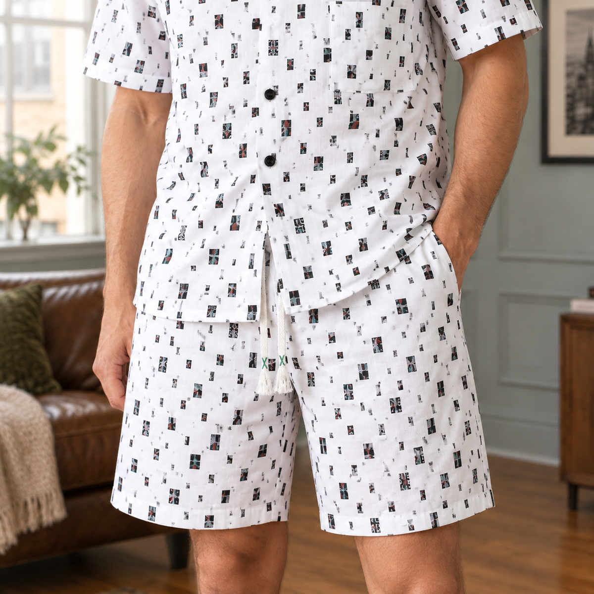 Merrick Geometric Shirt Set - Lead Product Detail