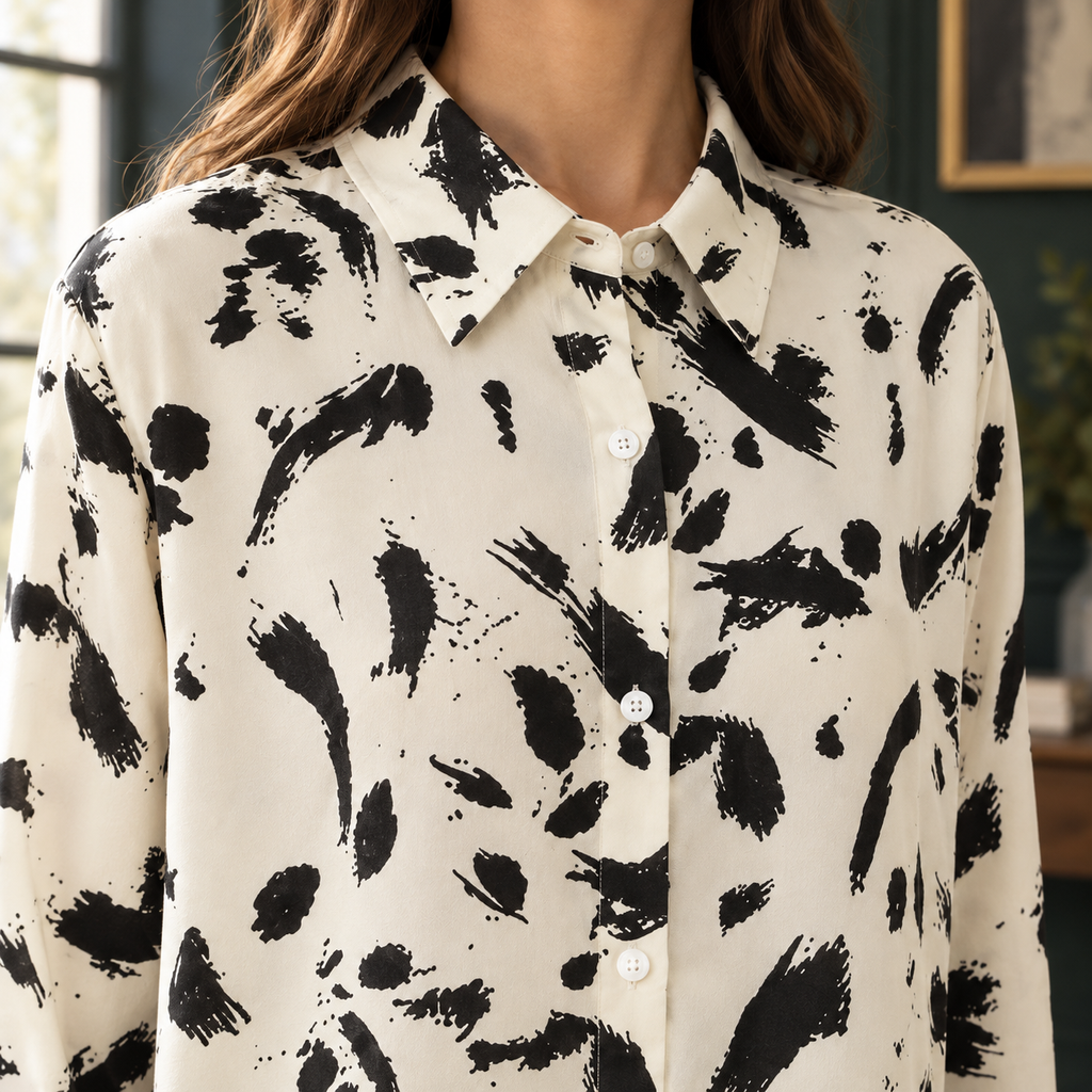 Faye Brushstroke Shirt - Lead Product Detail