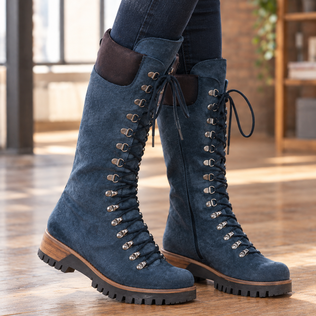 Badoer Lace-Up Boots - Lead Product Detail