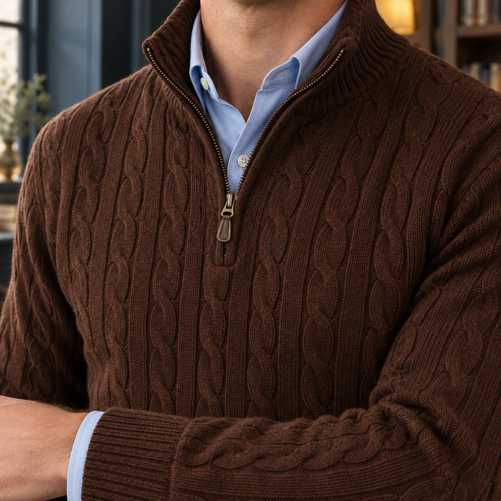 Emilio Quarter Zip Sweater - Lead Product Detail