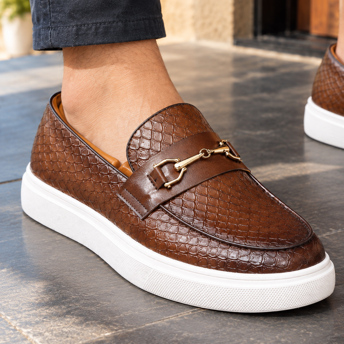 Tivoli Leather Loafers - Lead Product Detail
