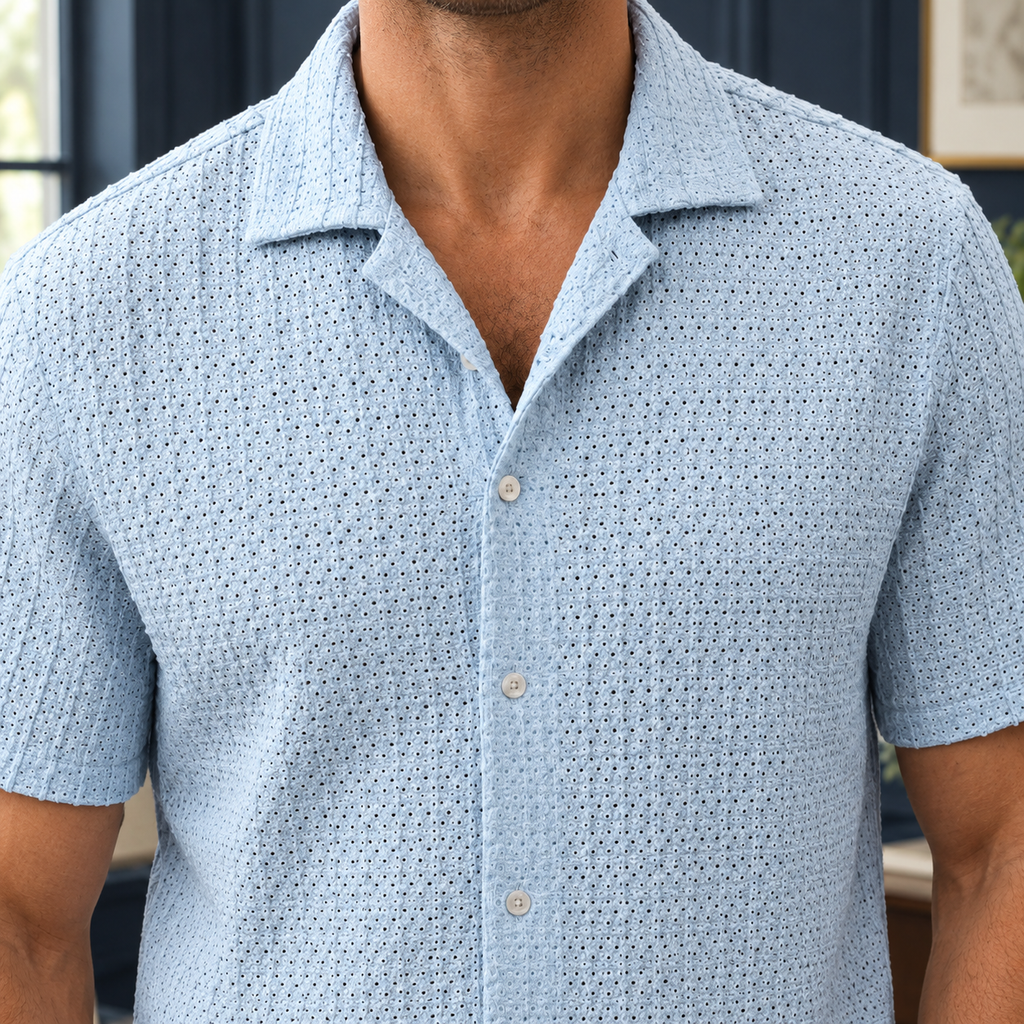Axel Openwork Overshirt - Lead Product Detail