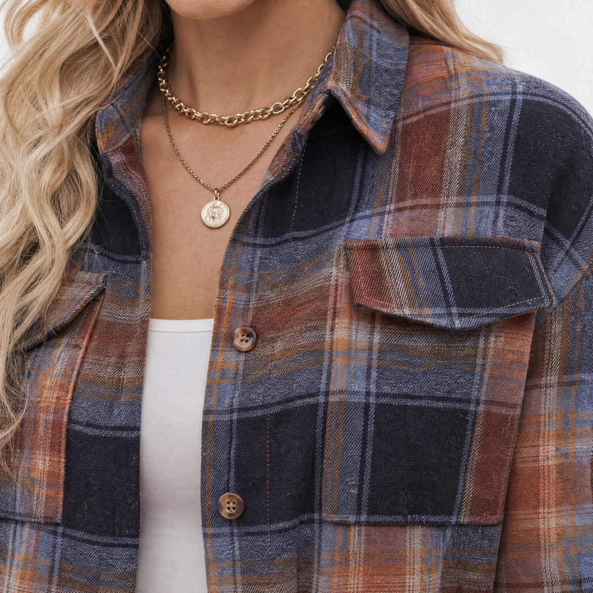 Giulietta Plaid Overshirt - Lead Product Detail
