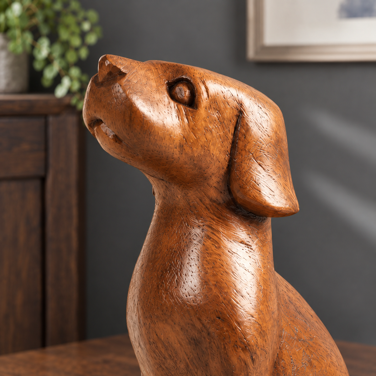 Alastair Wooden Dog Sculpture - Lead Product Detail