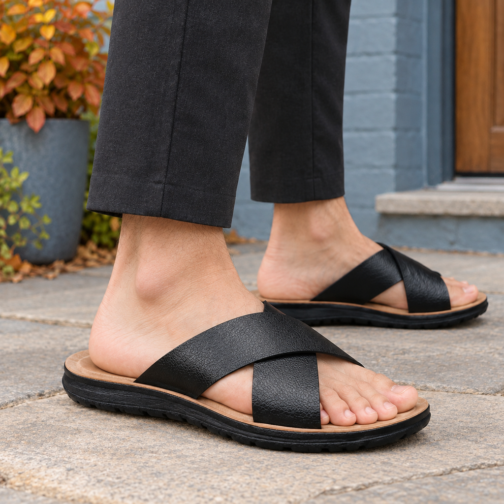 Asti Cross Strap Slides - Lead Product Detail