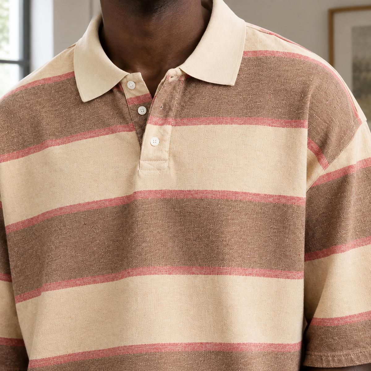 Lennox Striped Polo Shirt - Lead Product Detail