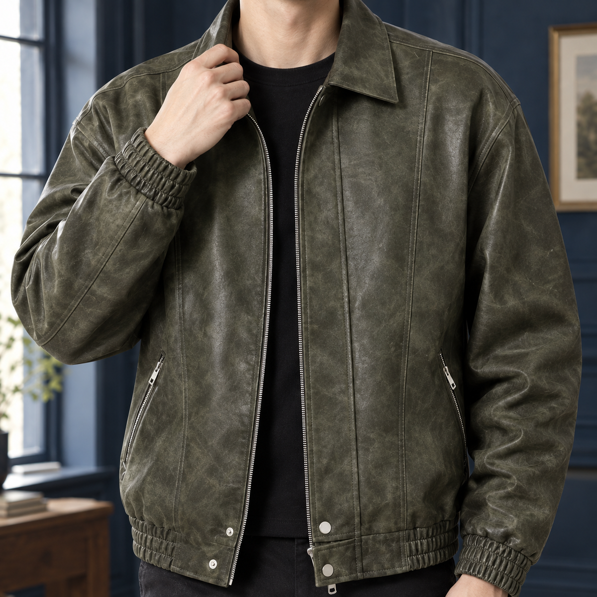Ryan Leather Jacket - Lead Product Detail