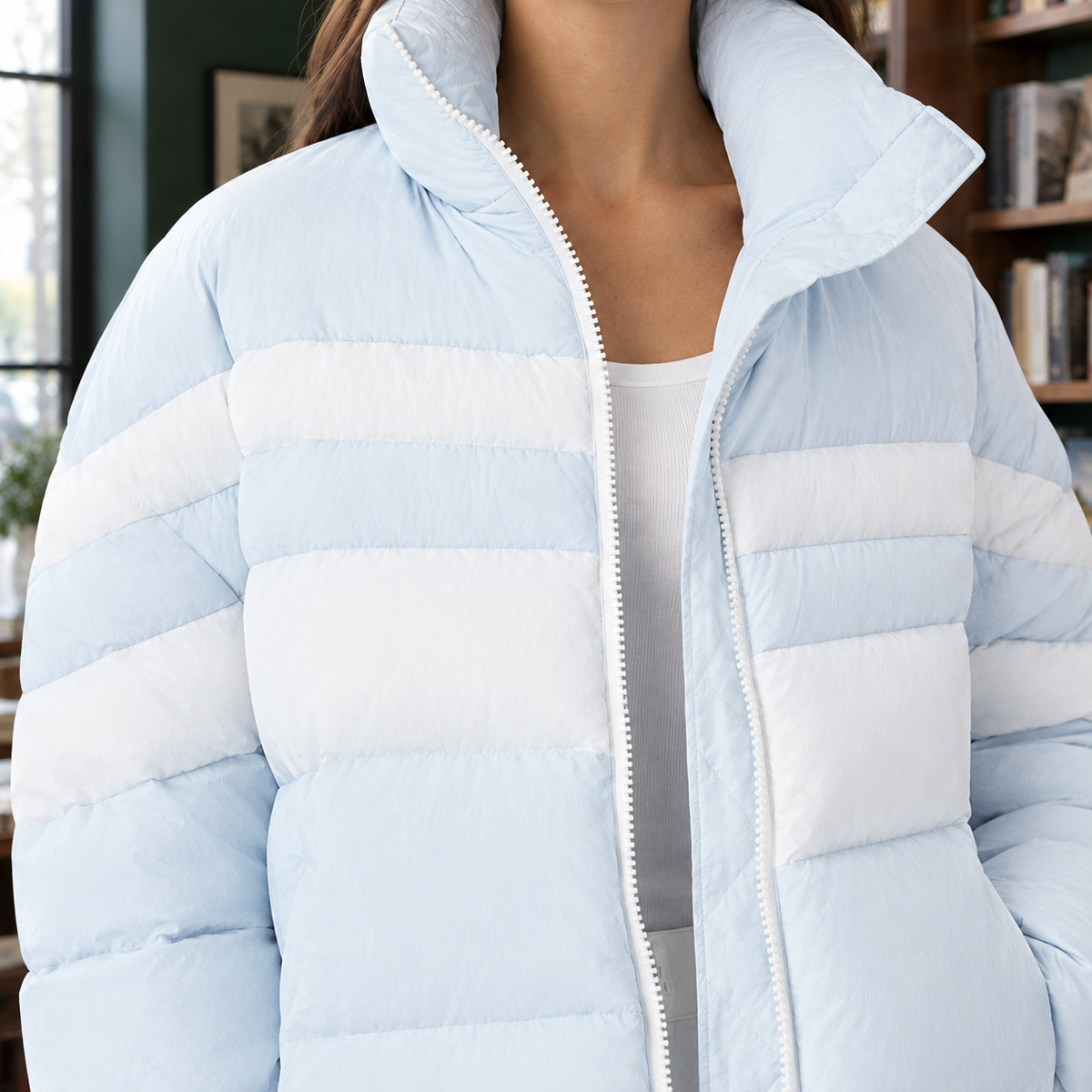 Shannon Colorblock Puffer Jacket - Lead Product Detail