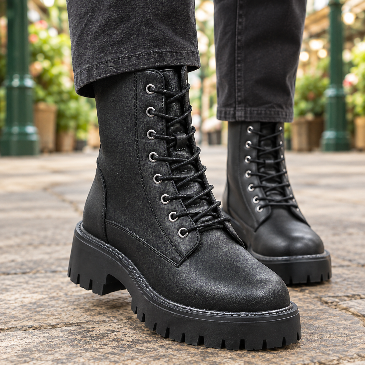 Antonini Lug Sole Boots - Lead Product Detail