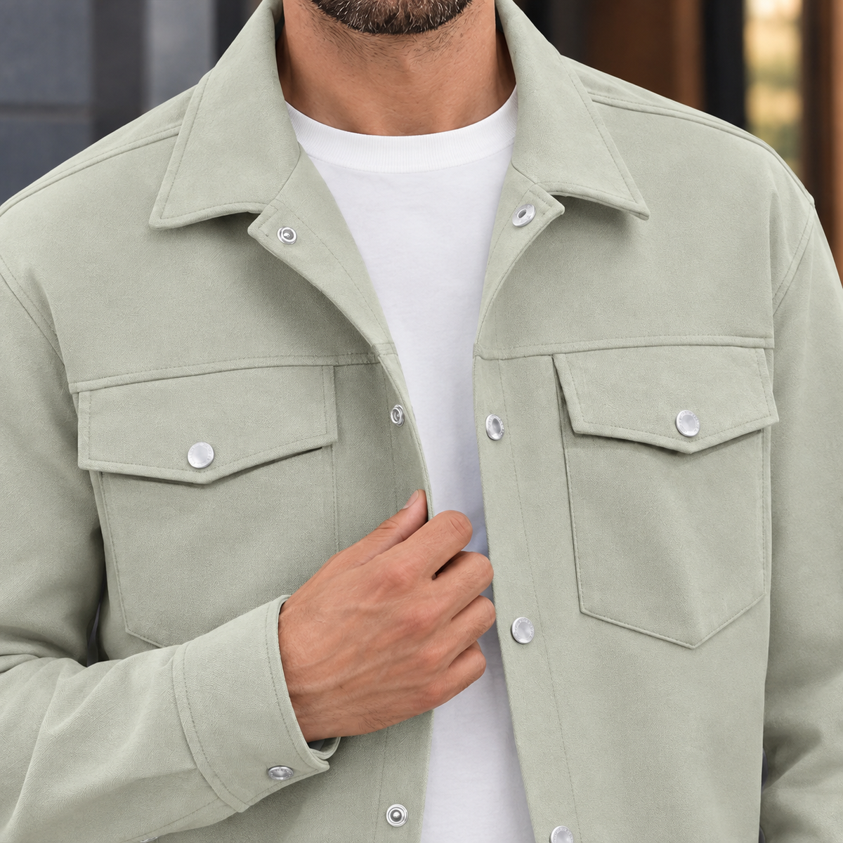 Knox Snap Front Jacket - Lead Product Detail