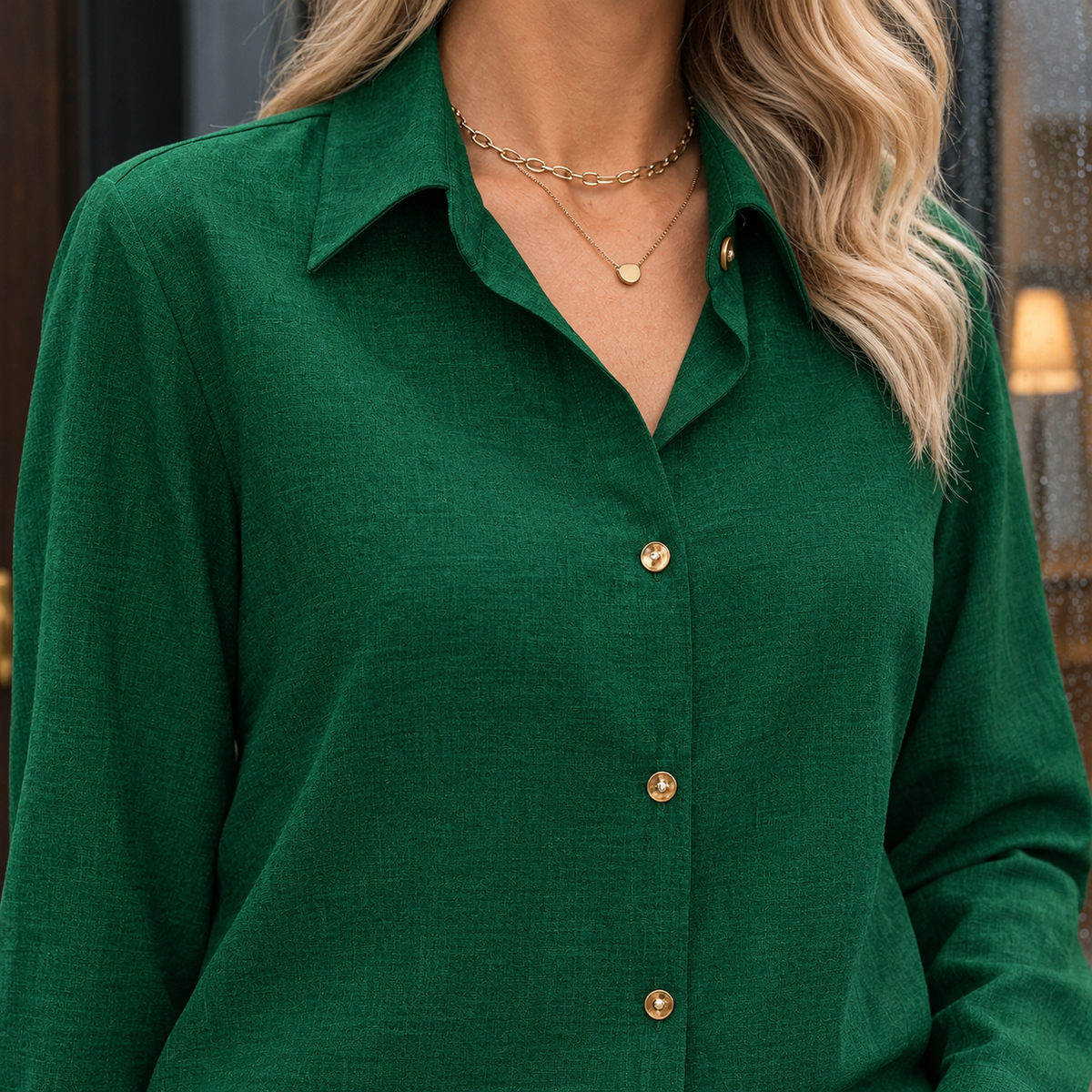 Soledad Point Collar Shirt - Lead Product Detail