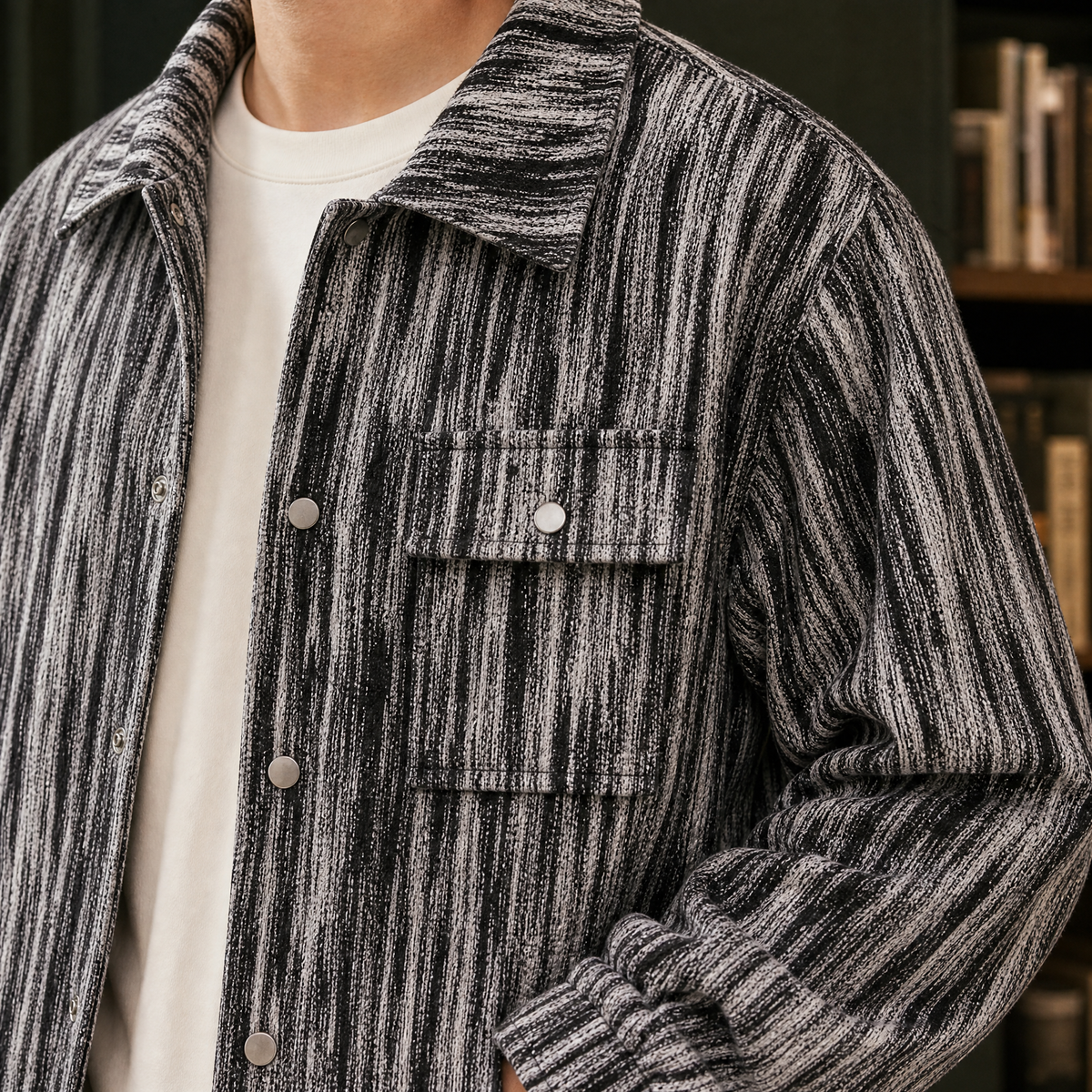 Cassian Textured Jacket - Lead Product Detail
