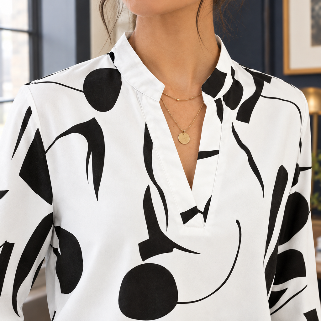 Dorothea Split Neck Blouse - Lead Product Detail