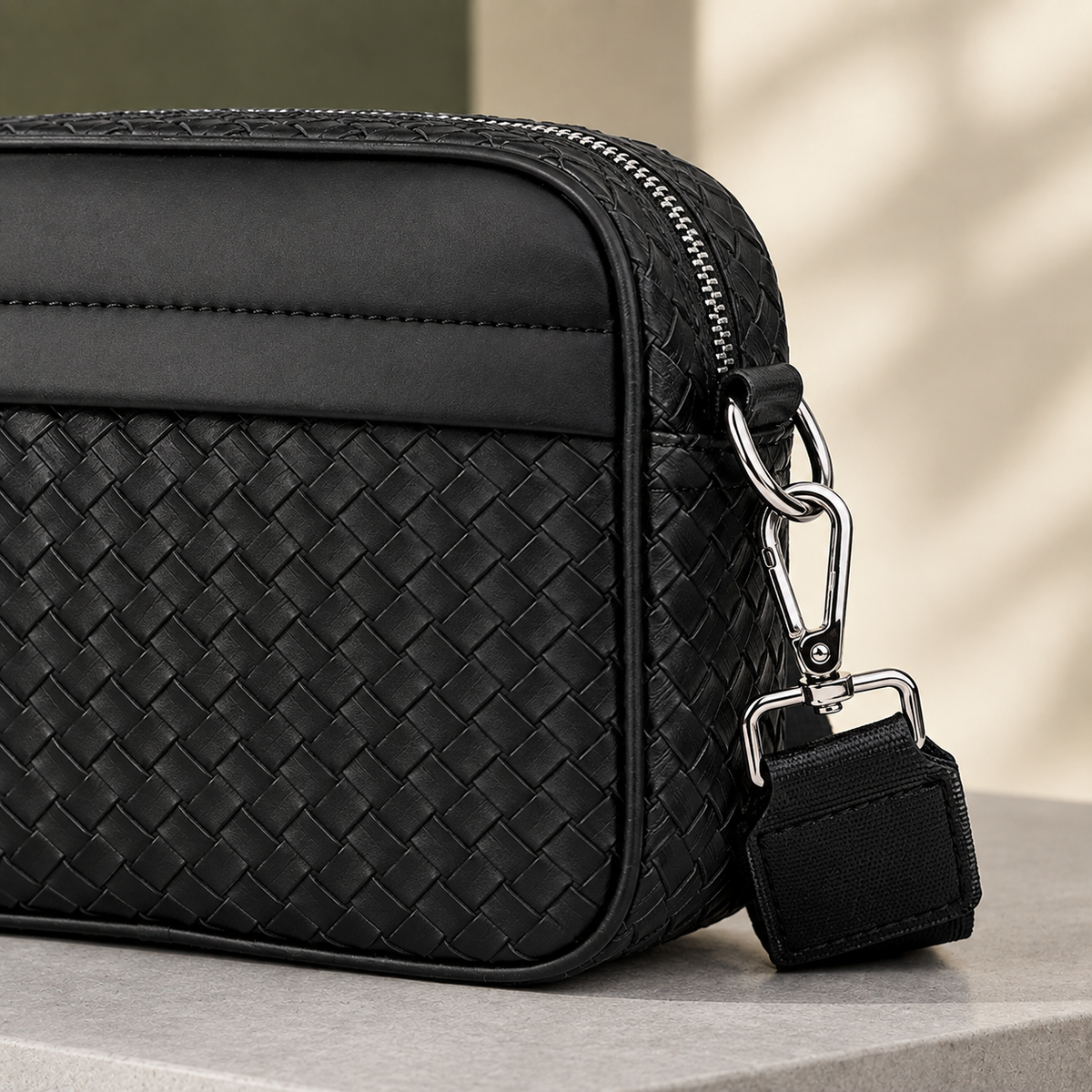 Livorno Woven Crossbody Bag - Lead Product Detail
