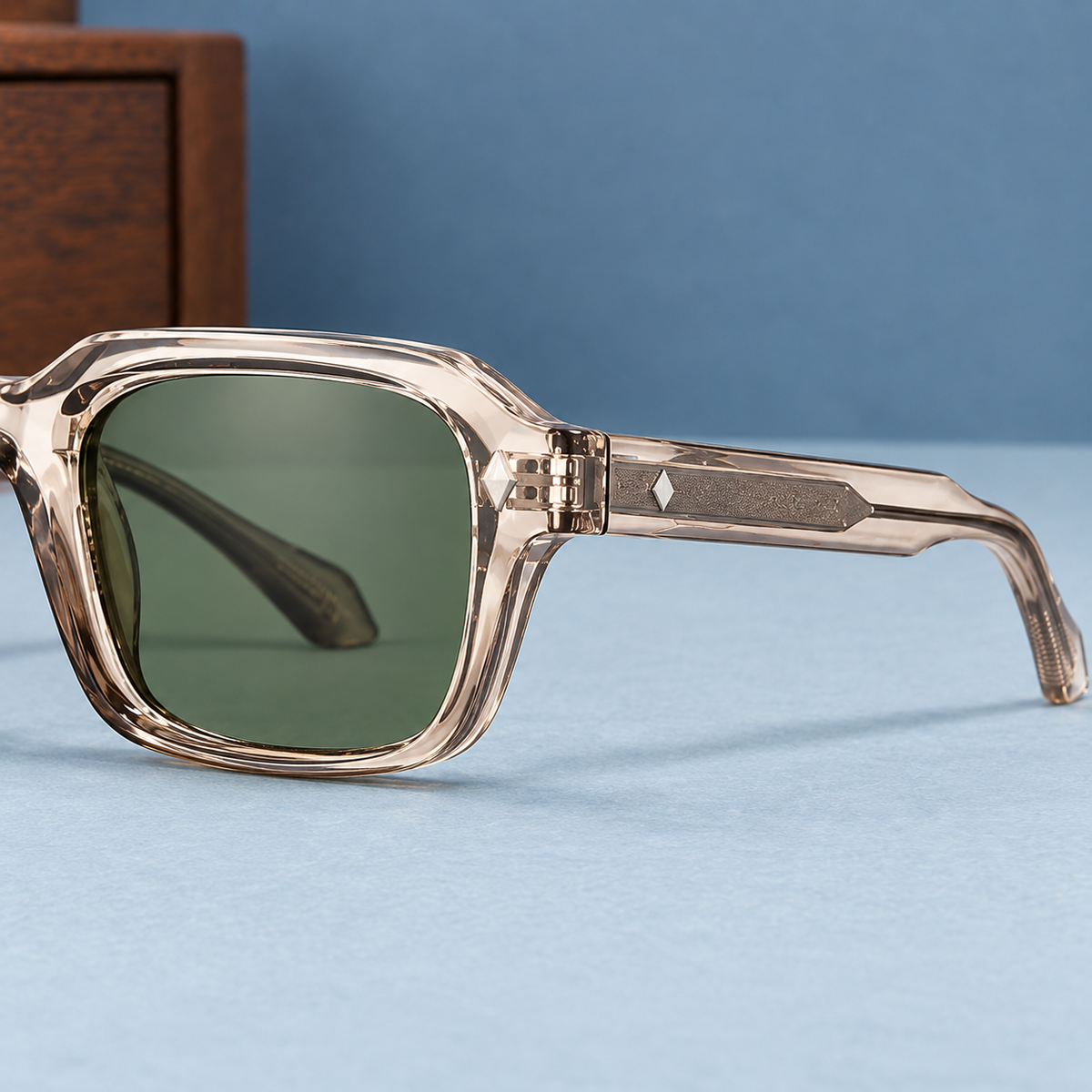 Zorzi Retro Square Sunglasses - Lead Product Detail