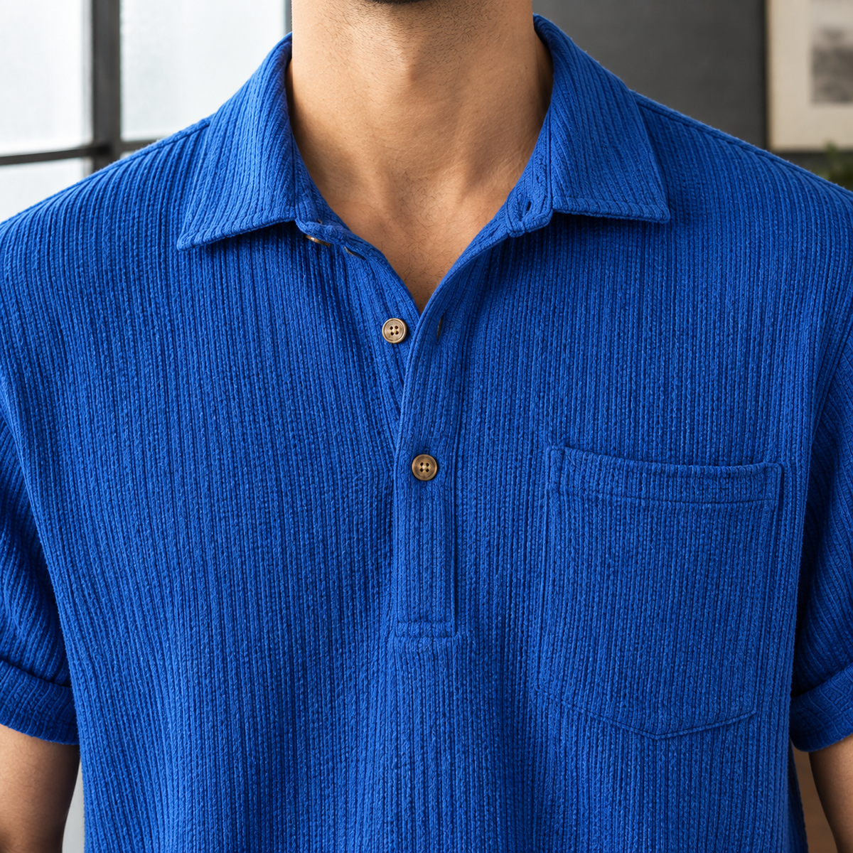 Theodore Ribbed Shirt - Lead Product Detail