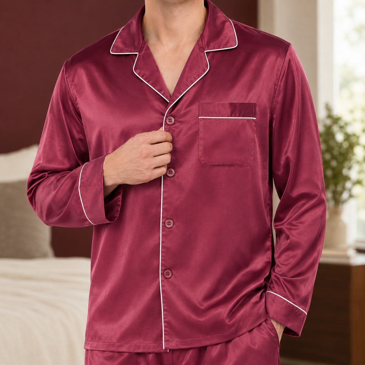 Alderic Piped Pajama Set - Lead Product Detail