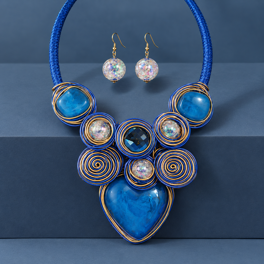 Ricciardi Wirework Jewelry Set - Blue