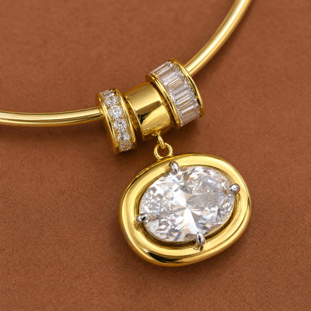 Negroni Oval Birthstone Pendant - Scale in Room