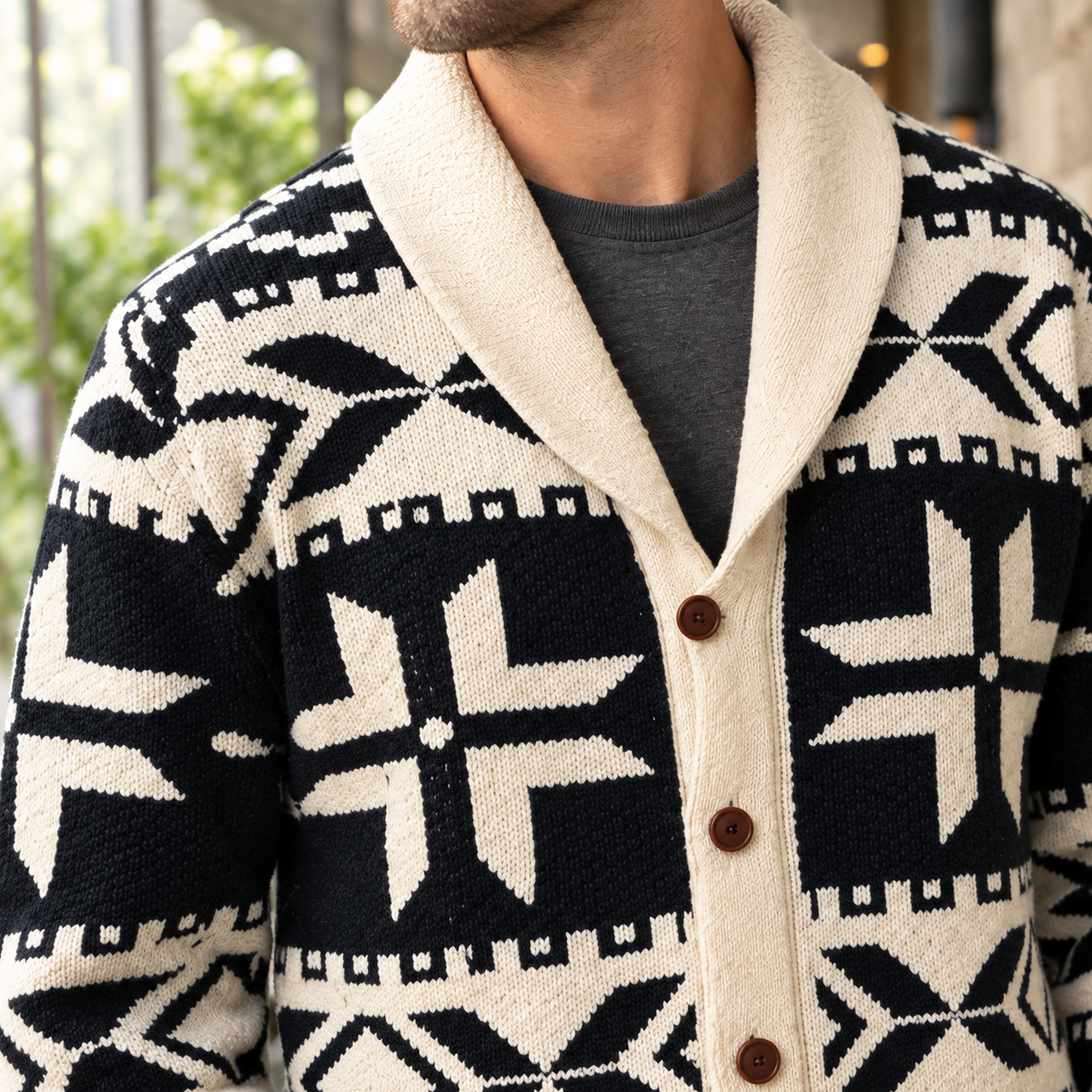 Thomas Shawl Cardigan - Scale in Room