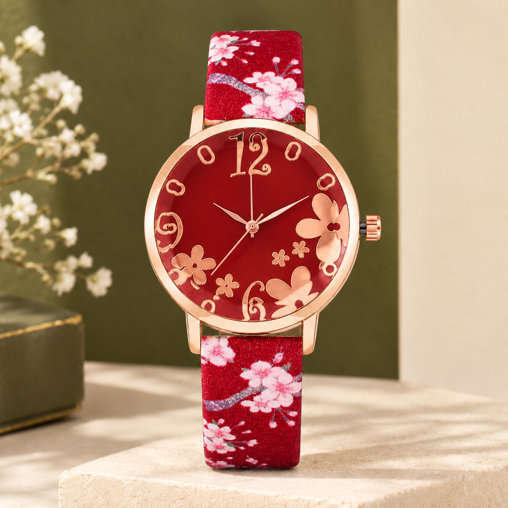 Waverley Floral Watch - Red