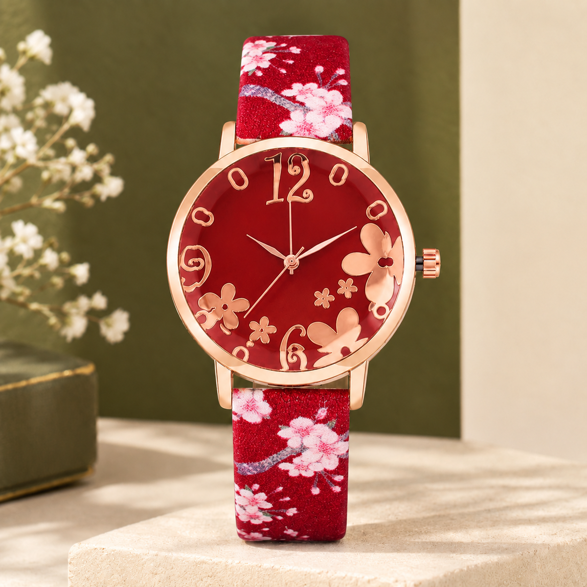 Waverley Floral Watch - Red