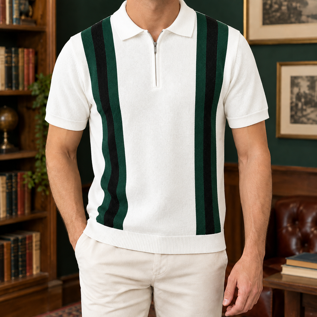 Montgomery Quarter Zip Polo - White