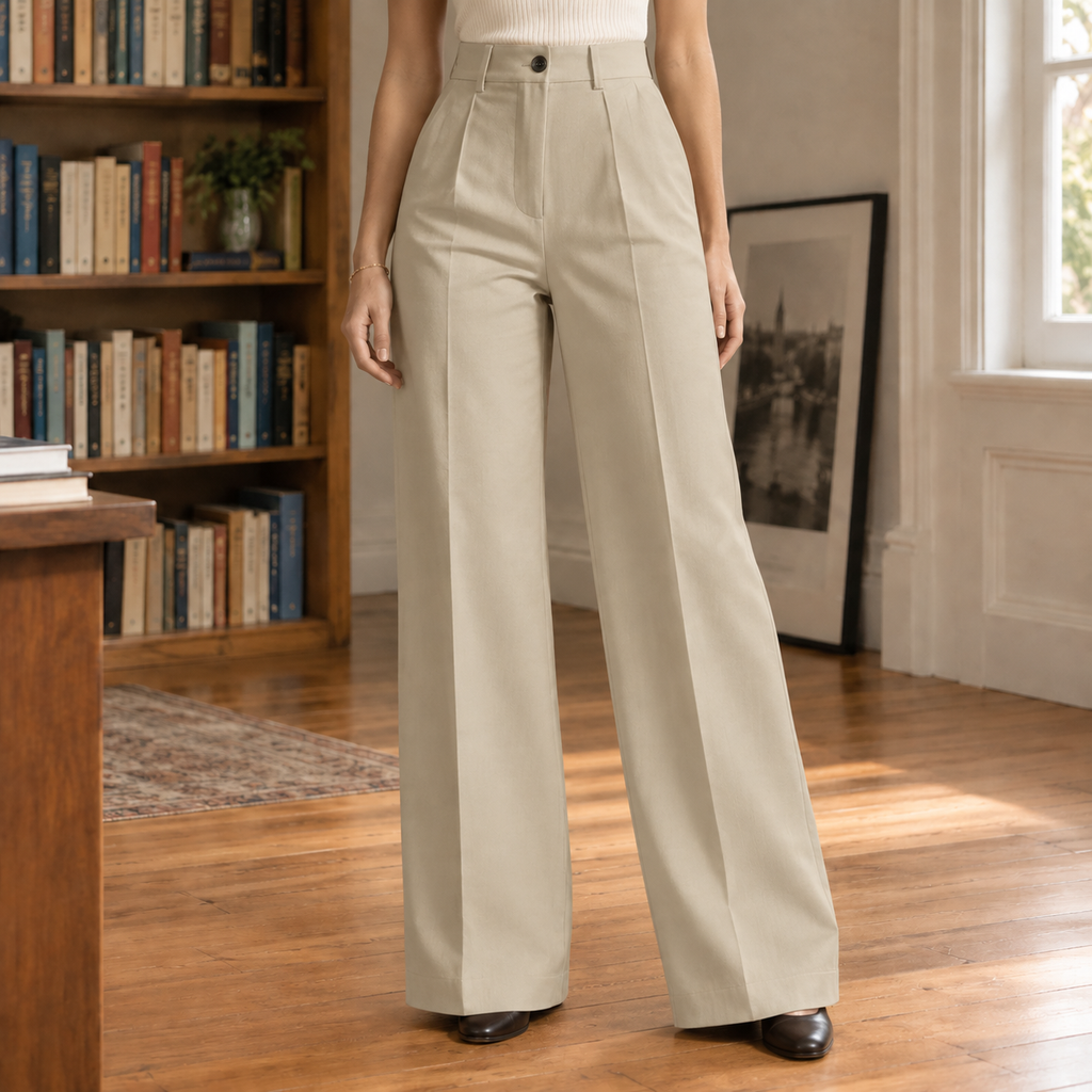 Evadne Wide Leg Pants - Khaki