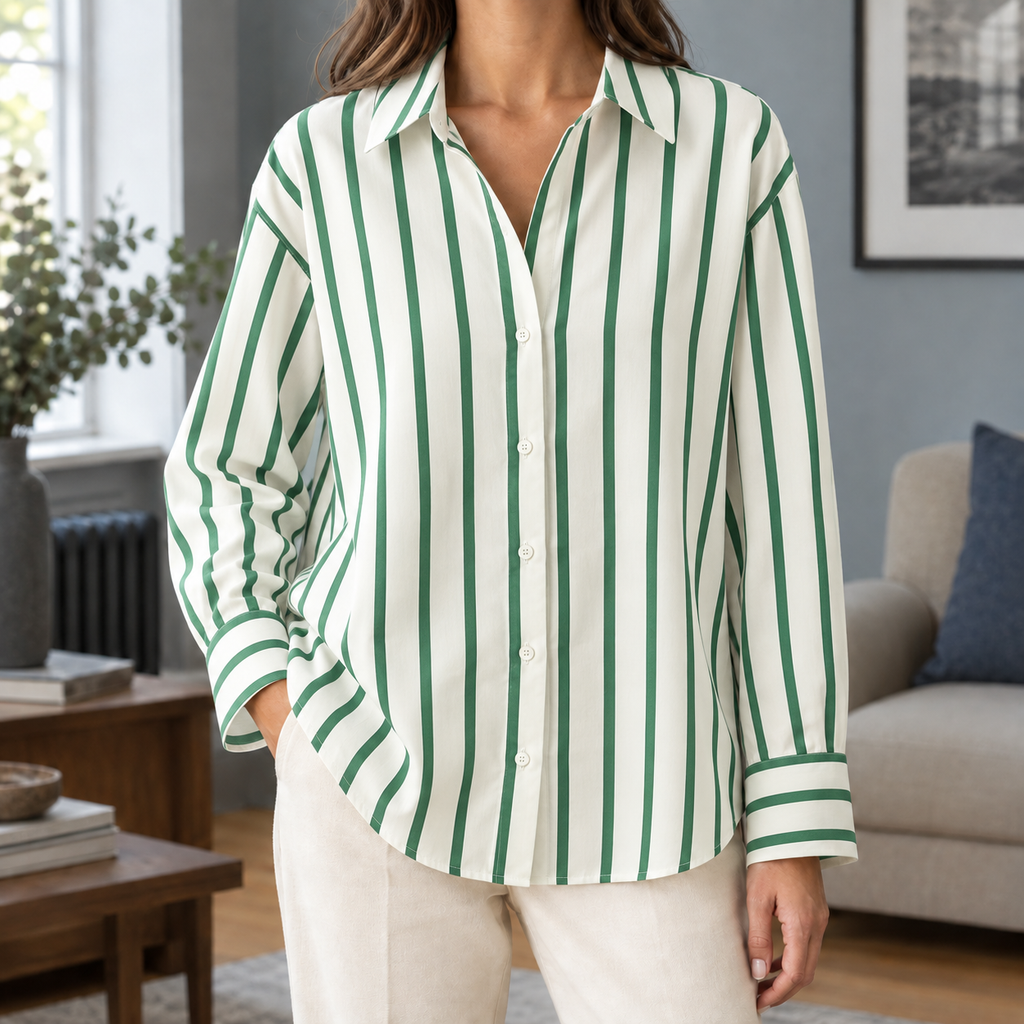 Iris Striped Shirt - Green