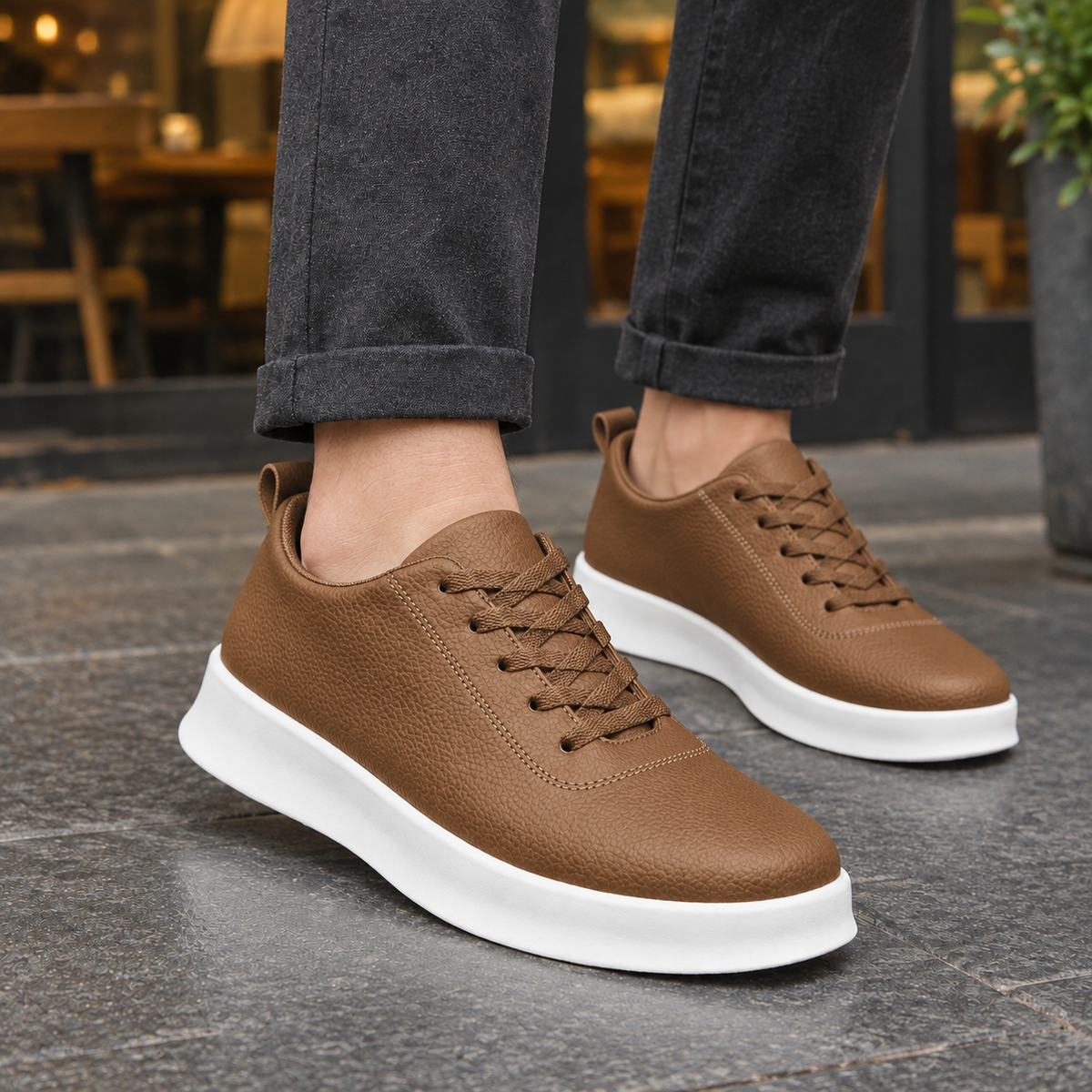 Rizzi Lace-Up Sneakers - Brown