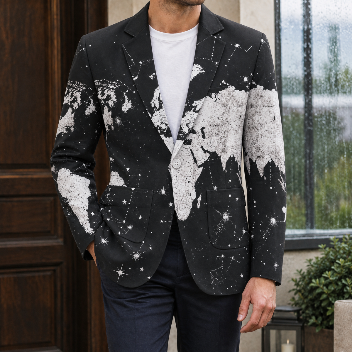 Augustus Notch Lapel Blazer - Black