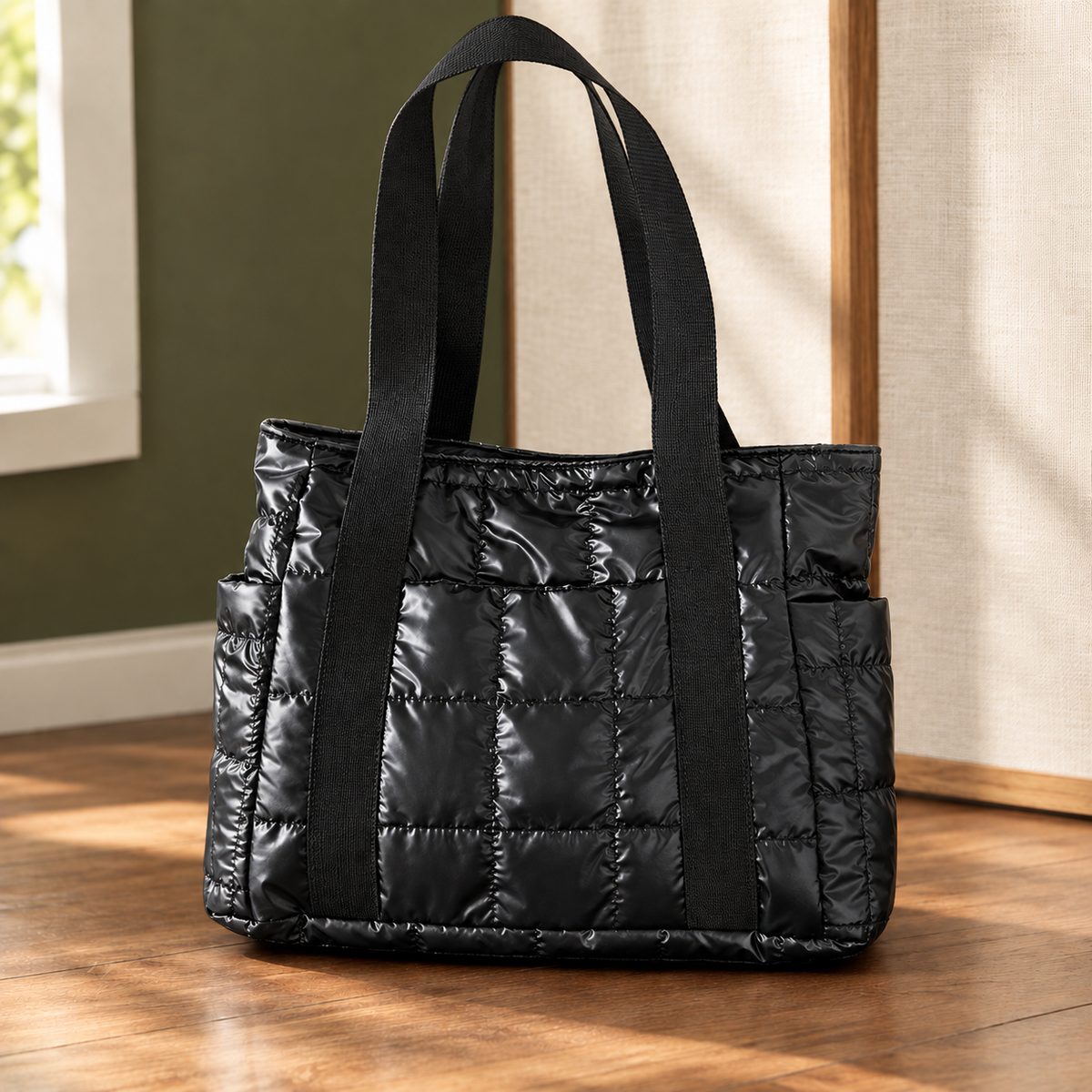 Bernardi Quilted Tote - Black
