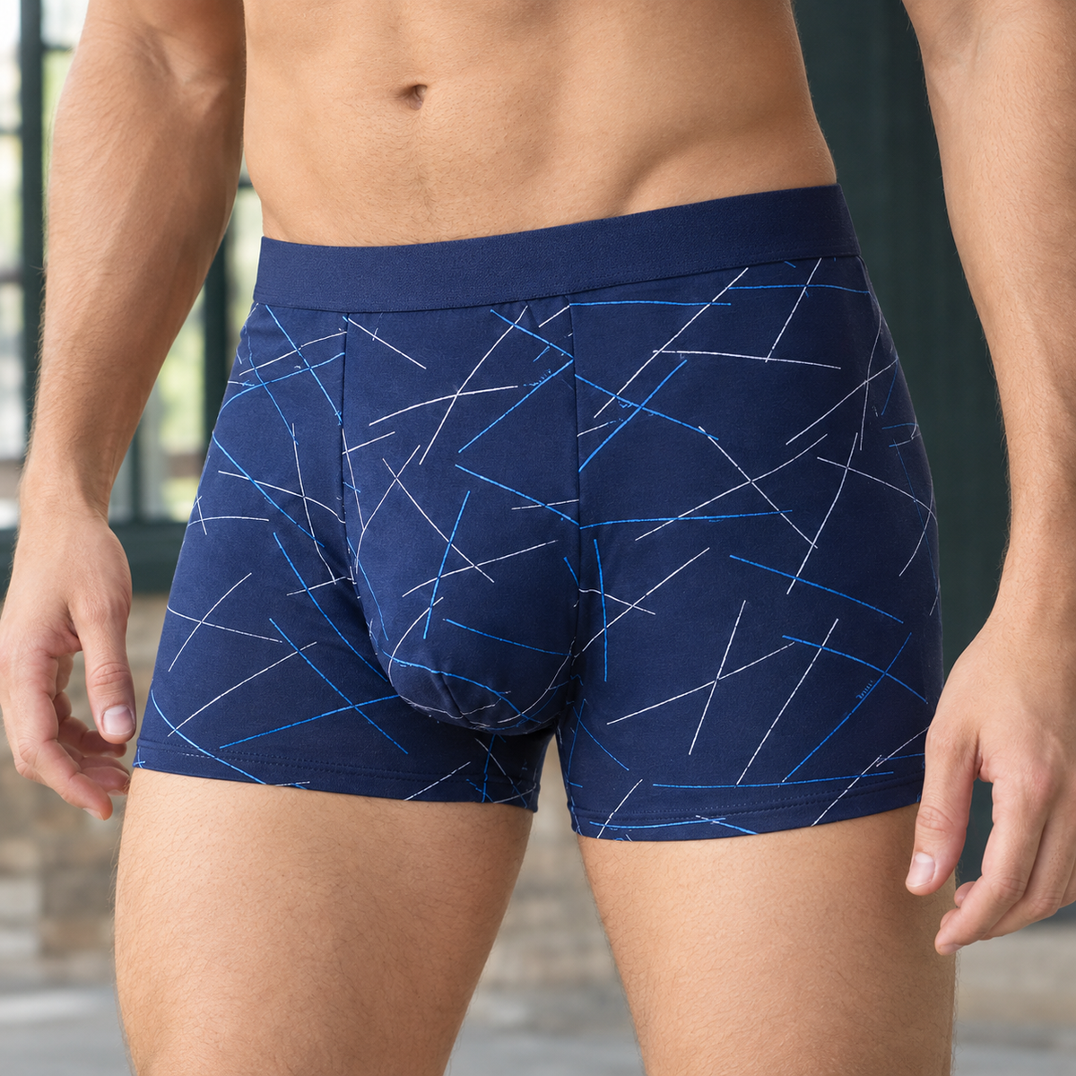 Benoit Printed Boxer Briefs - Navy