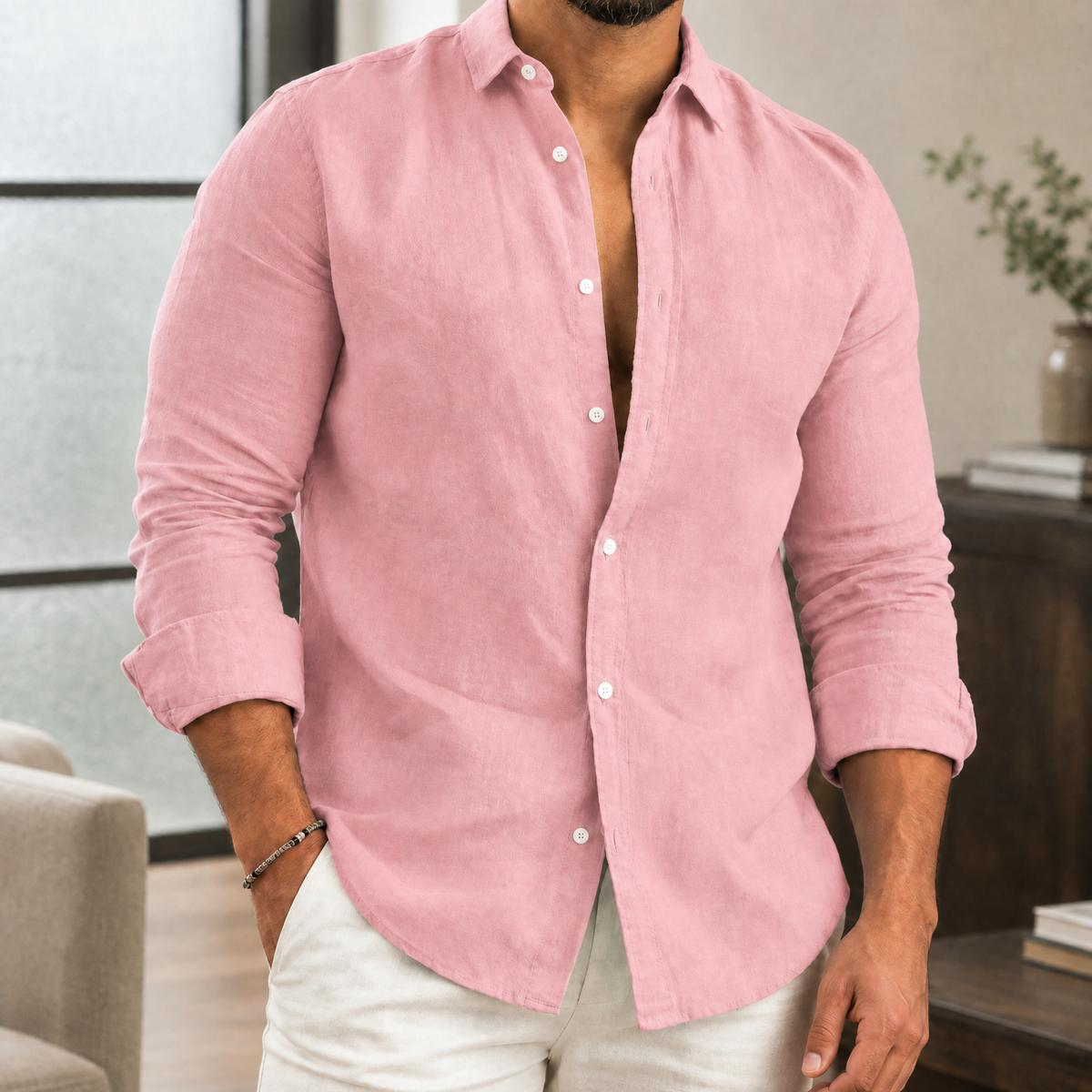 Tyler Button Shirt - Pink