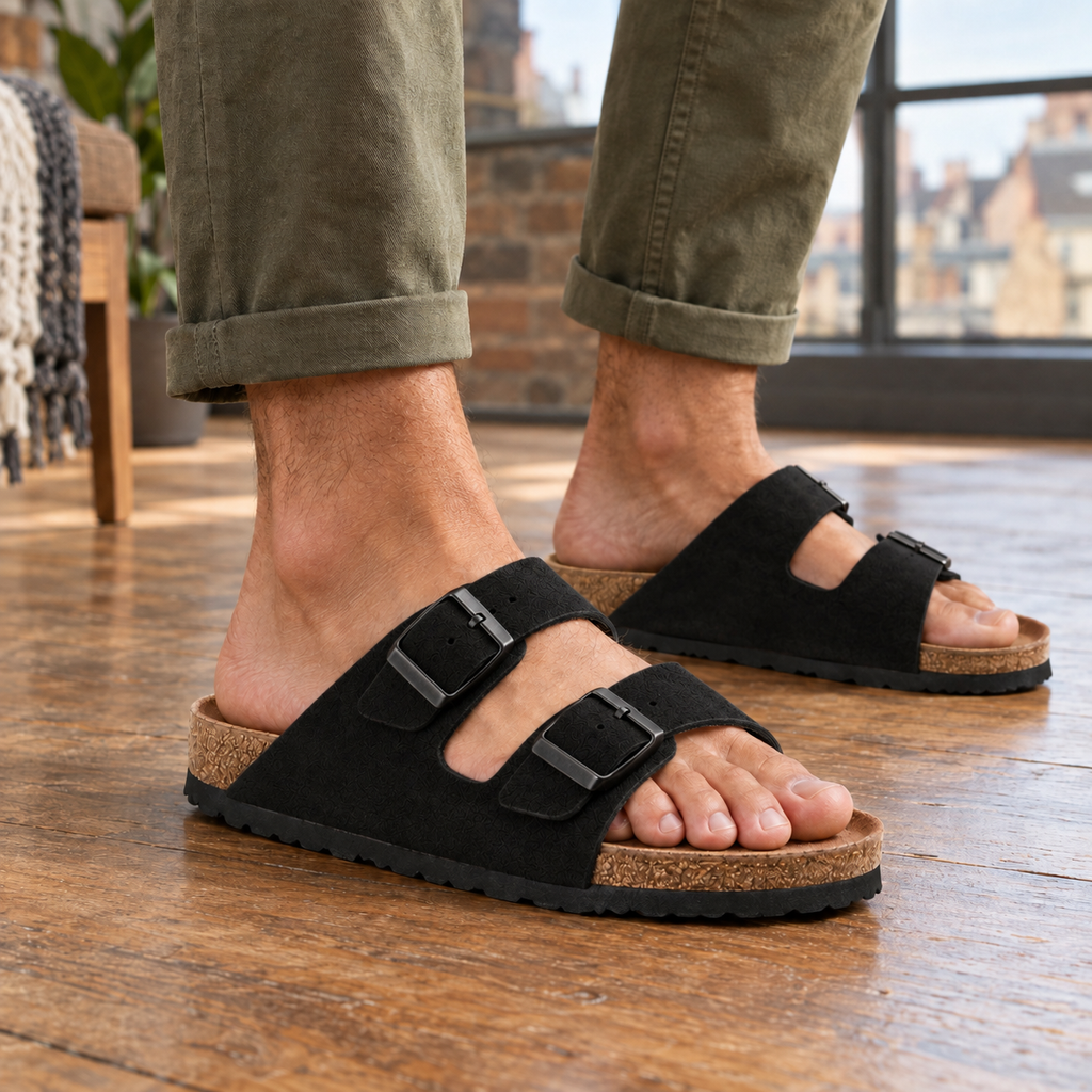 Toscano Buckle Sandals - Black