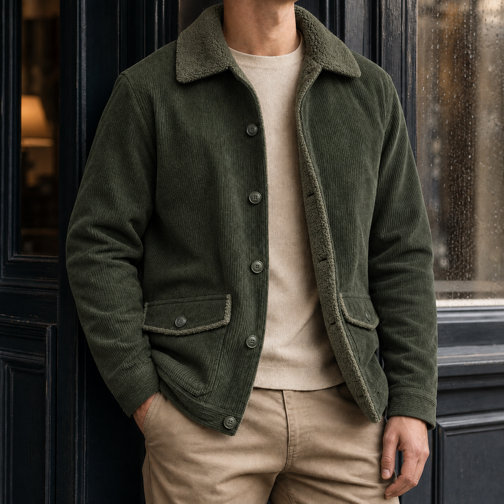 Lachlan Fleece Lined Jacket - Army Green