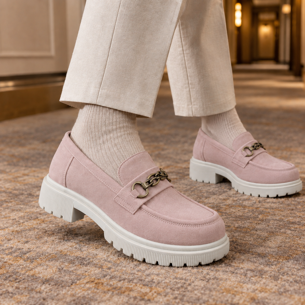 Galli Chain Loafers - Pink