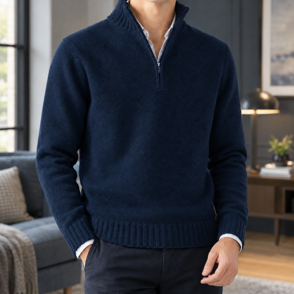 Matteo Cashmere Sweater - Navy