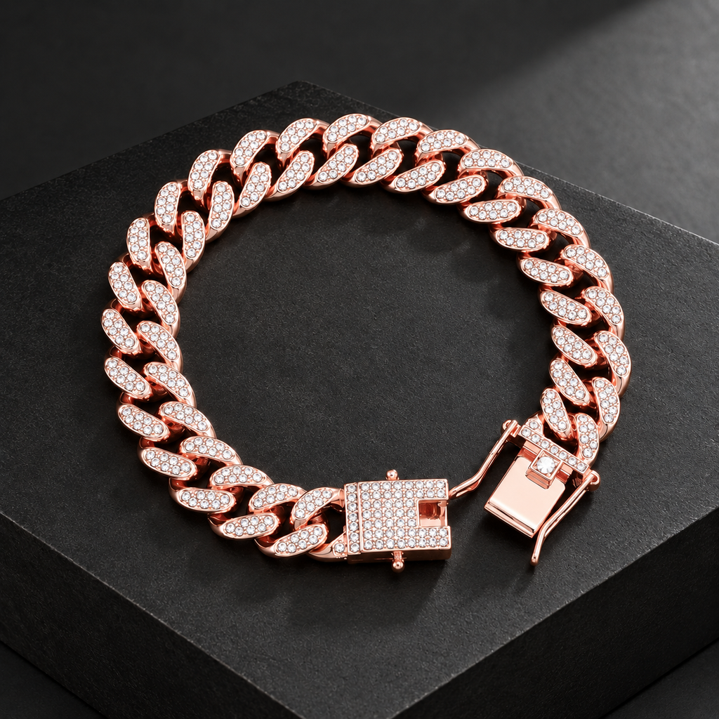Campana Pavé Cuban Chain - Rose Gold